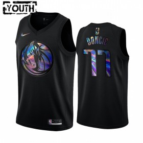 Dres Dallas Mavericks Luka Doncic 77 Iridescent HWC Collection Swingman - Dječji